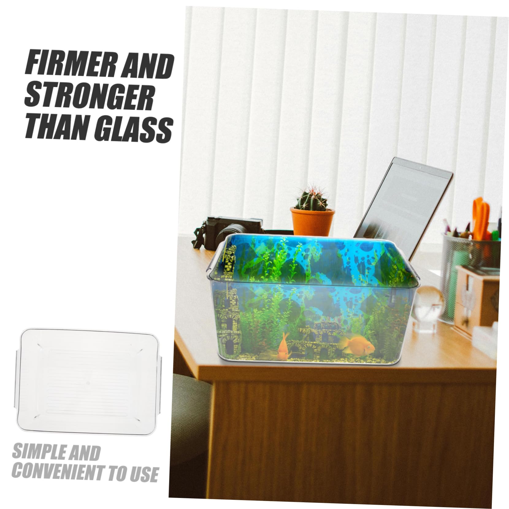 Pecera De Plástico Pequeña para Peces Dorados Acuario De Escritorio Ideal para Decoración