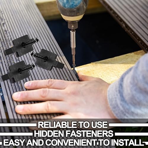 Miniatura 5 de Sujetadores ocultos, clips de nailon para fijación de cubierta, sujetadores de cubierta compuestos con tornillos de cubierta de metal para tablas de