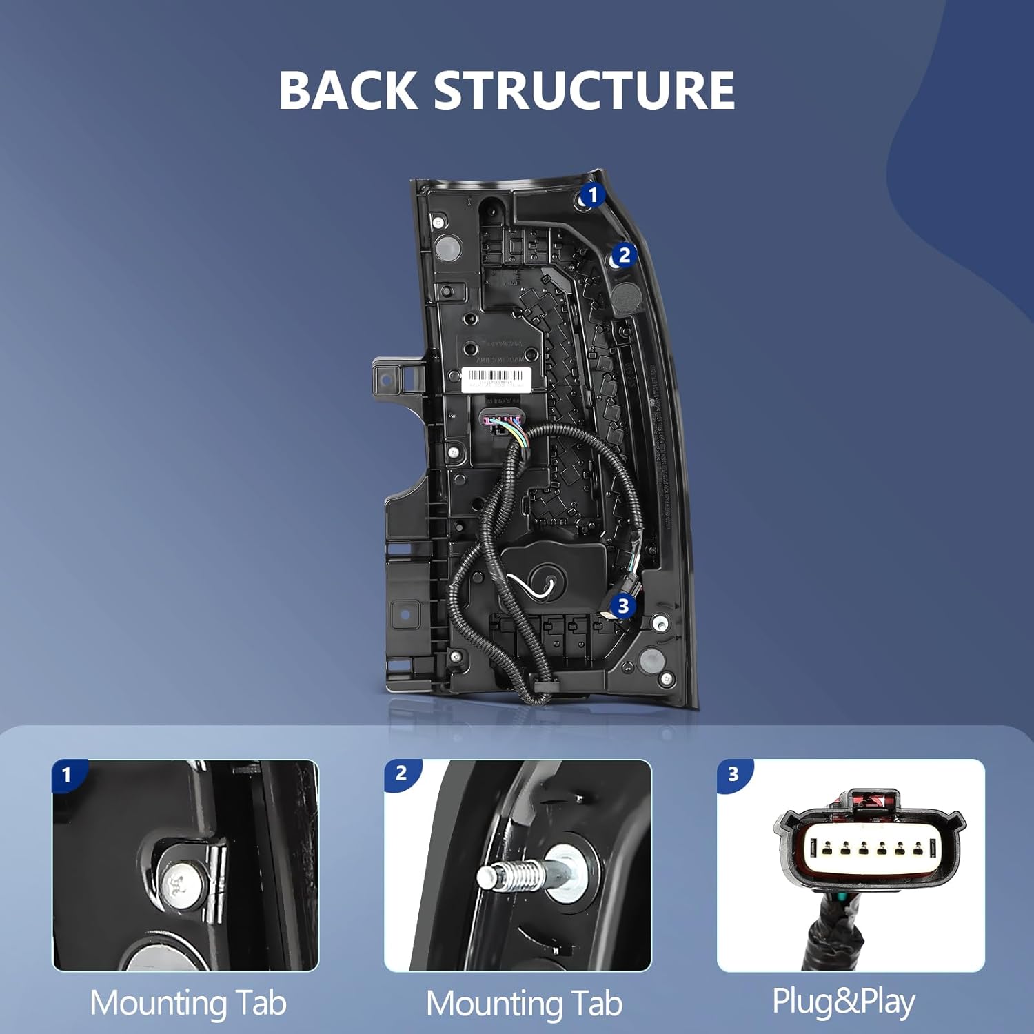 ECCPP Tail light Assembly For GMC Yukon 2015-2020,For GMC Yukon XL 2015-2020 Driver Side (Red Housing Clear & Red Lens)