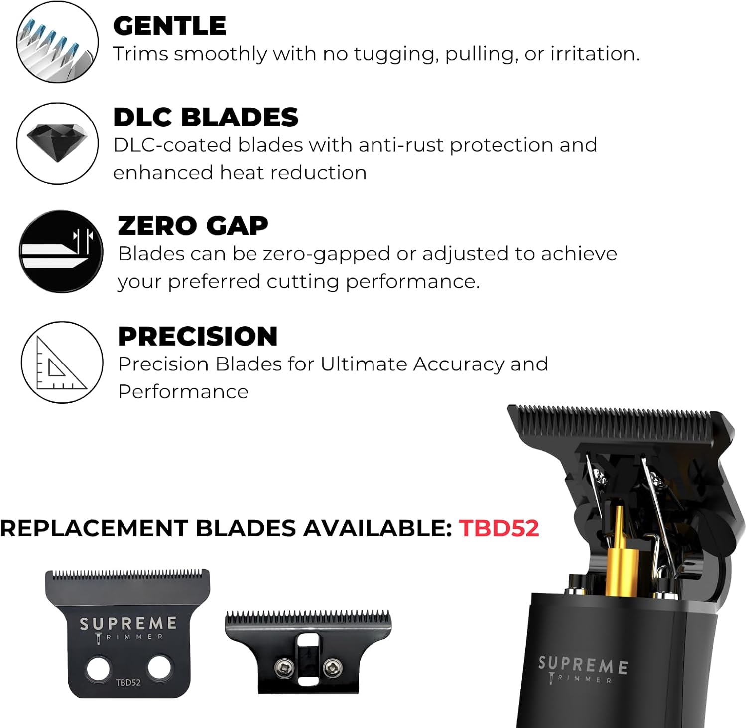 Supreme Trimmer 2-in-1 Pro Clipper Lite & DLC T-Shaper Combo | Professional Beard Trimmer ST5206 & Hair Clipper STC5000 Barber Hair Cutting Starter Kit | Black