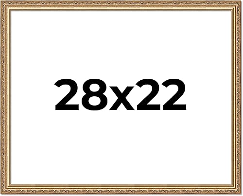 Vista 64 de Poster Palooza Marco de fotos de madera tradicional dorado antiguo de 6 x 18 pulgadas con plexiglás acrílico UV, respaldo de tablero de espuma