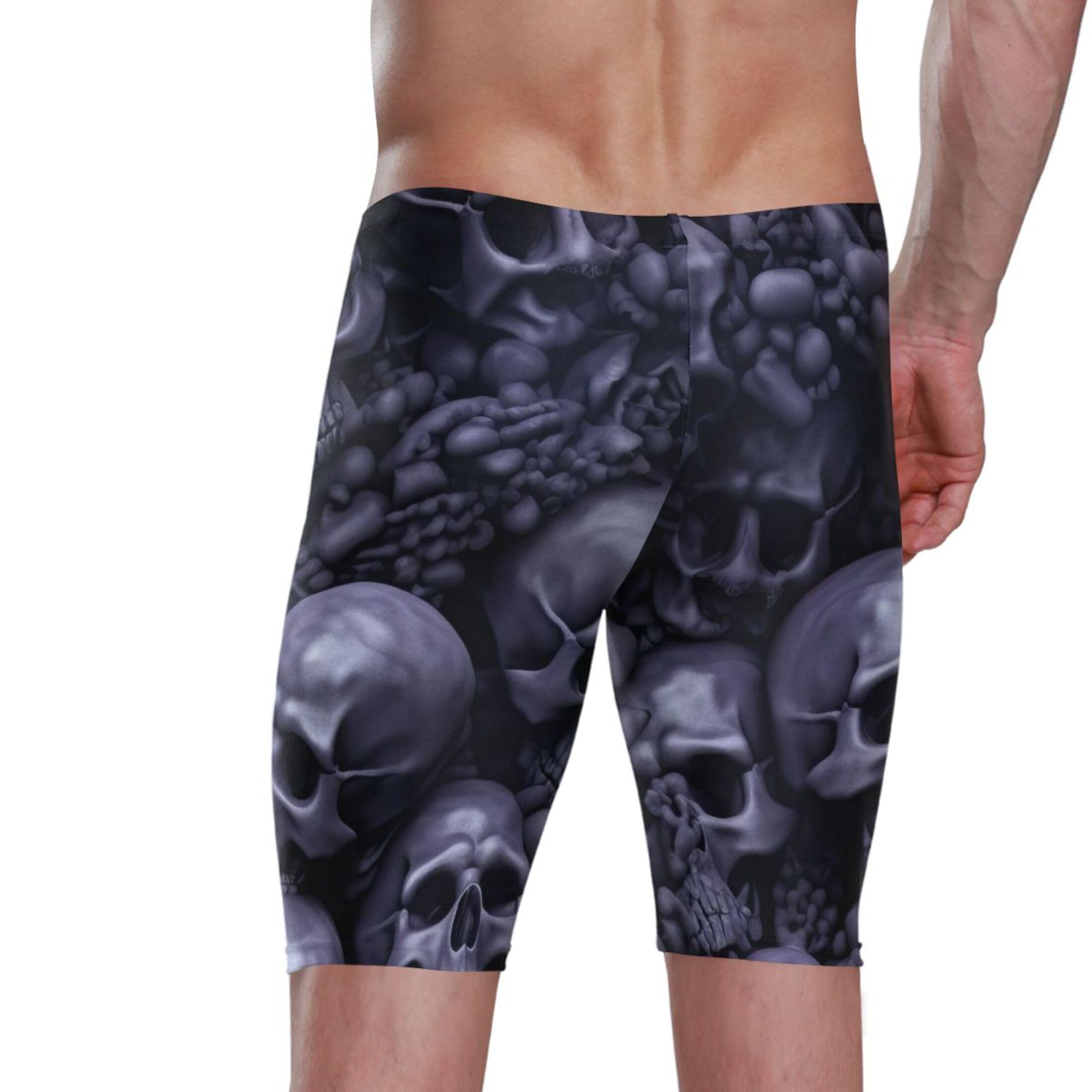 Sugar Skull Skeleton Gothic Mens Swim Jammers Swimsuit XL B0400487