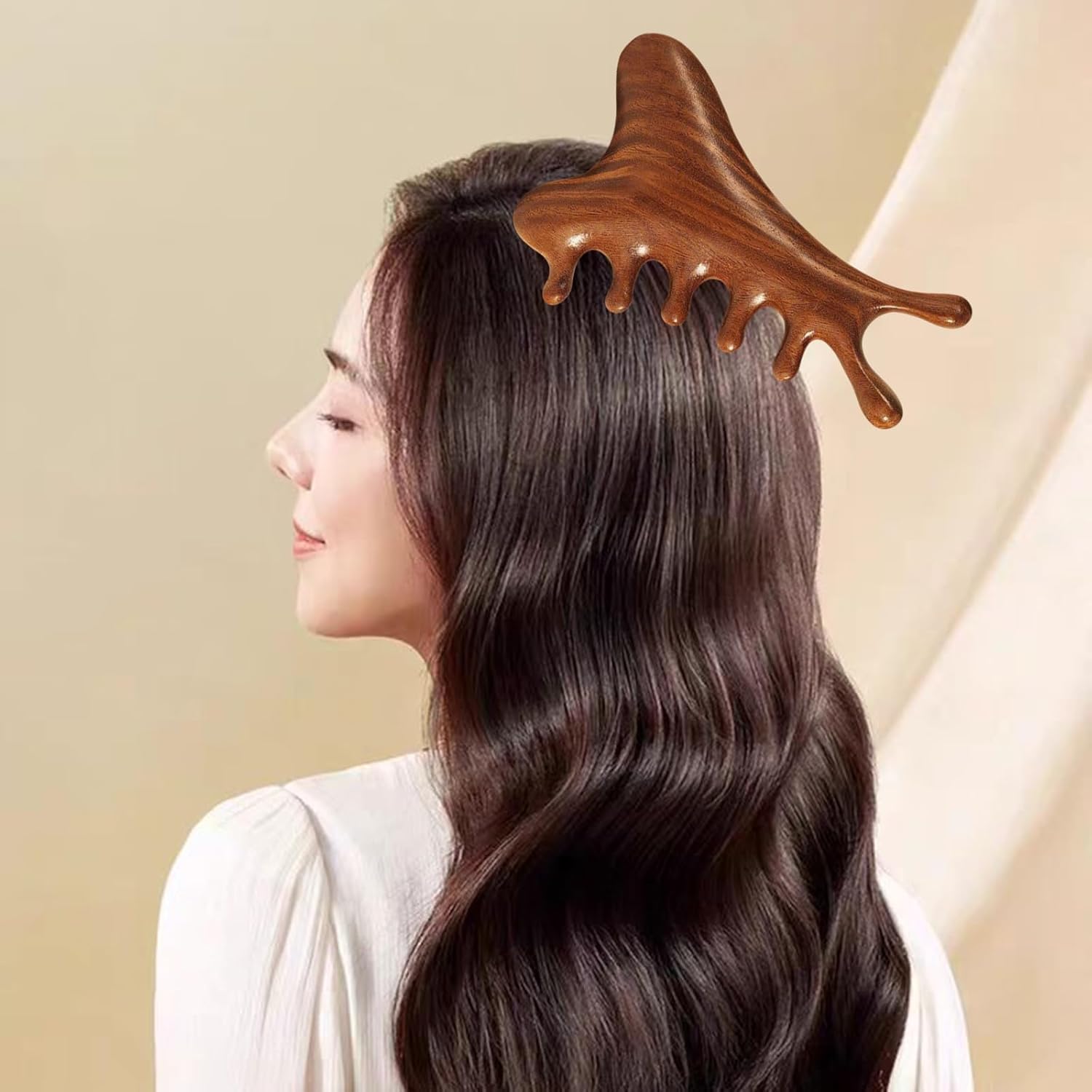 2 Pcs Wooden Massage Comb, 4 in 1Multi-Functional Massager, for Hair, Face, Eyes, Neck, Body Gua Sha Massage (Massage Comb A) - Image 7