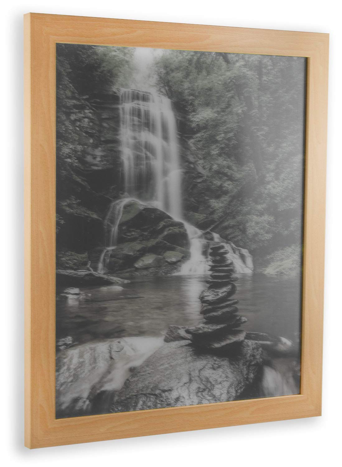 BIRAPA Monaco Bilderrahmen Holz 70x100 cm Buche - Wechselrahmen Bilderrahmen Plexiglas - für Fotos, Bilder & Poster