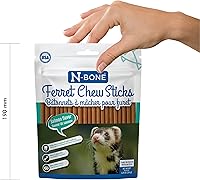 Vista 5 de N-Bone Palitos masticables para hurones sabor salmón, bolsa de 3.74 onzas