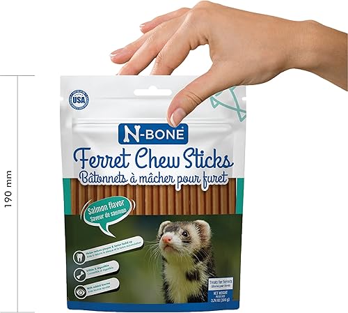 Miniatura 5 de N-Bone Palitos masticables para hurones sabor salmón, bolsa de 3.74 onzas