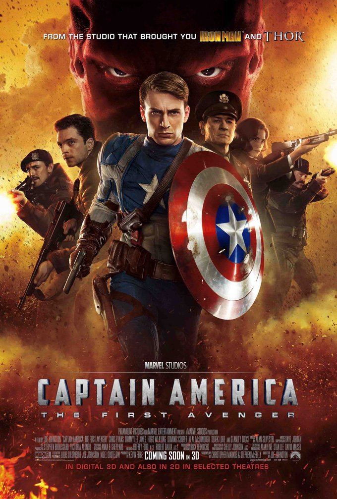 CAPTAIN AMERICA MOVIE POSTER 2 Sided ORIGINAL 27x40 CHRIS EVANS