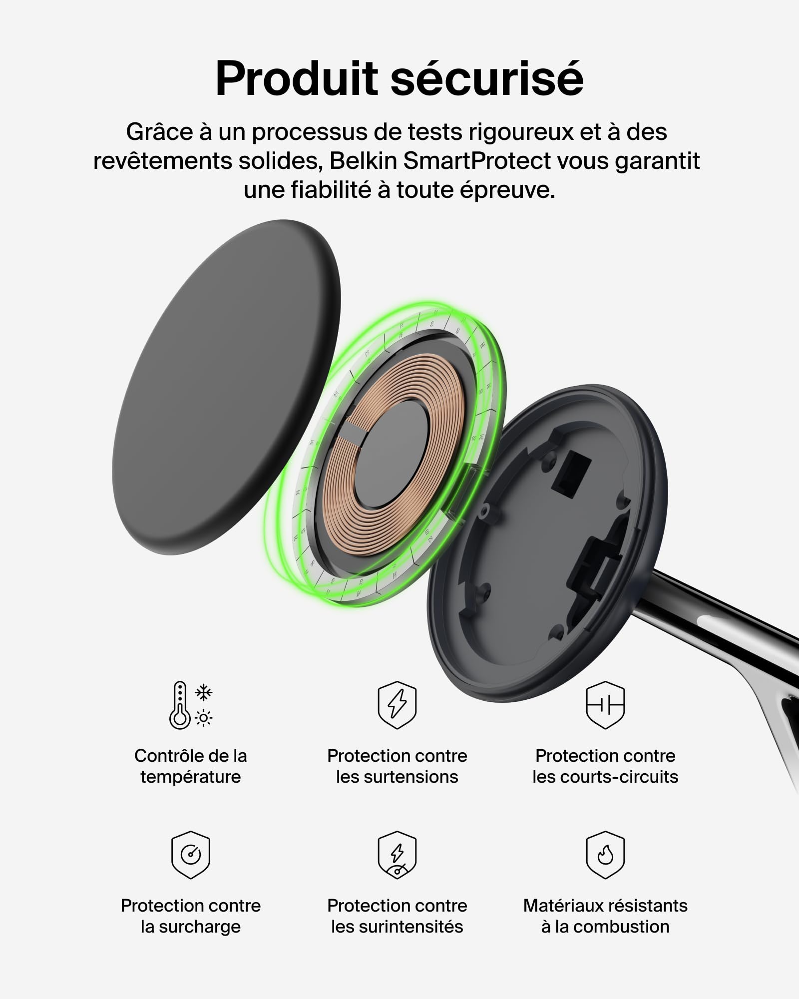 Belkin UltraCharge Station sans Fil 3-en-1 avec Qi2, 25 W - Noir | Qi2.2, Chargeur Magnétique Sans Fil MagSafe Pour iPhone, Apple Watch, Écouteurs, Câble USB-C, Adaptateur Secteur 45 W