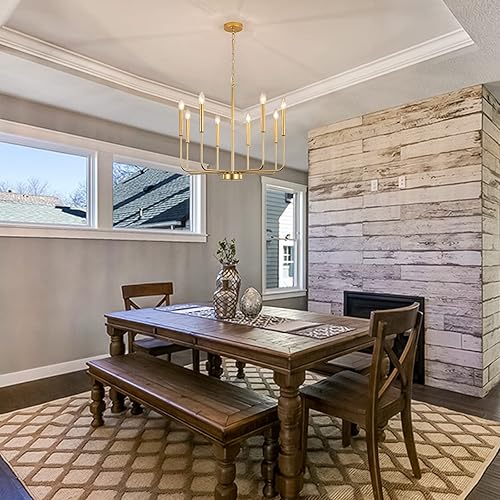 Miniatura 7 de Lámpara de araña dorada con 8 luces, moderna casa de campo, comedor, lámpara industrial rústica, lámpara colgante para vestíbulo, entrada, cocina,