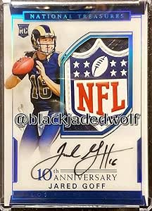 Jared Goff 2016 National Treasures Acetate Rookie Nfl Shield Patch Auto ...