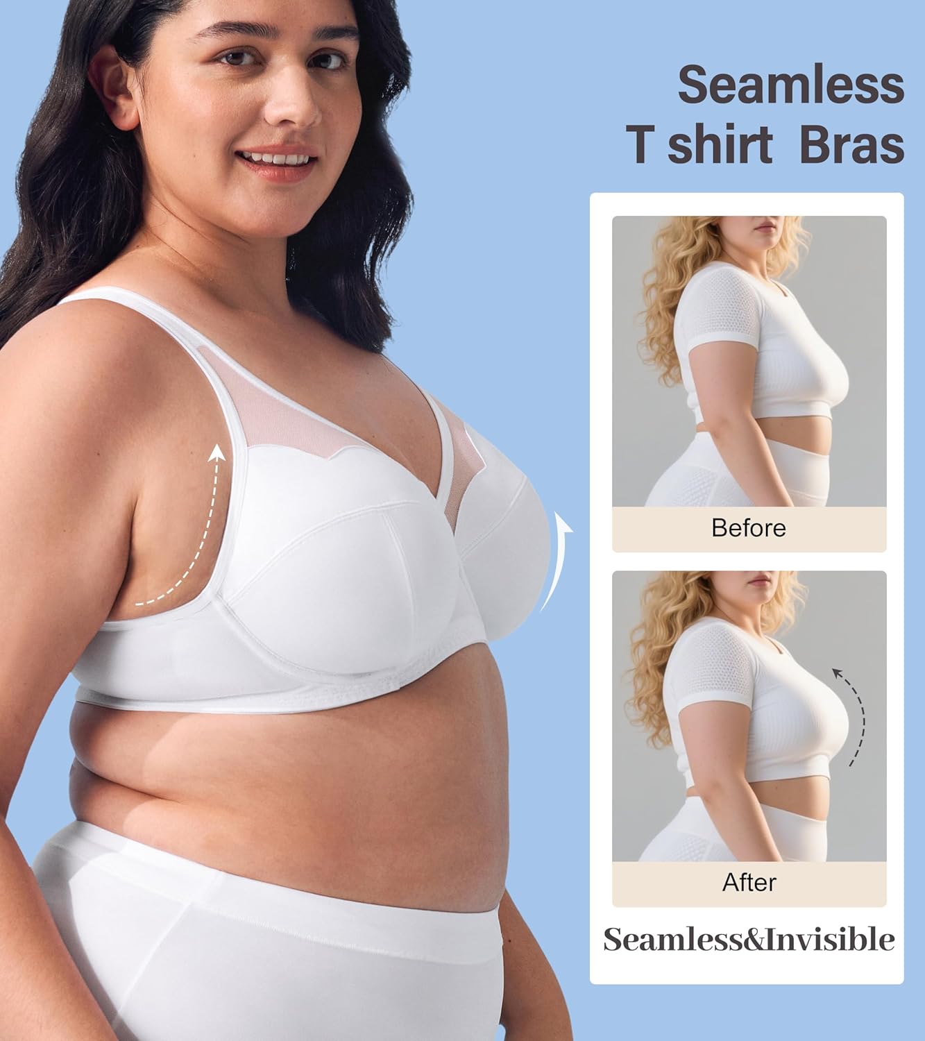 Women's Underwire Bra Full Coverage Plus Size Mesh Minimizer Bra for Large Breast - Image 5