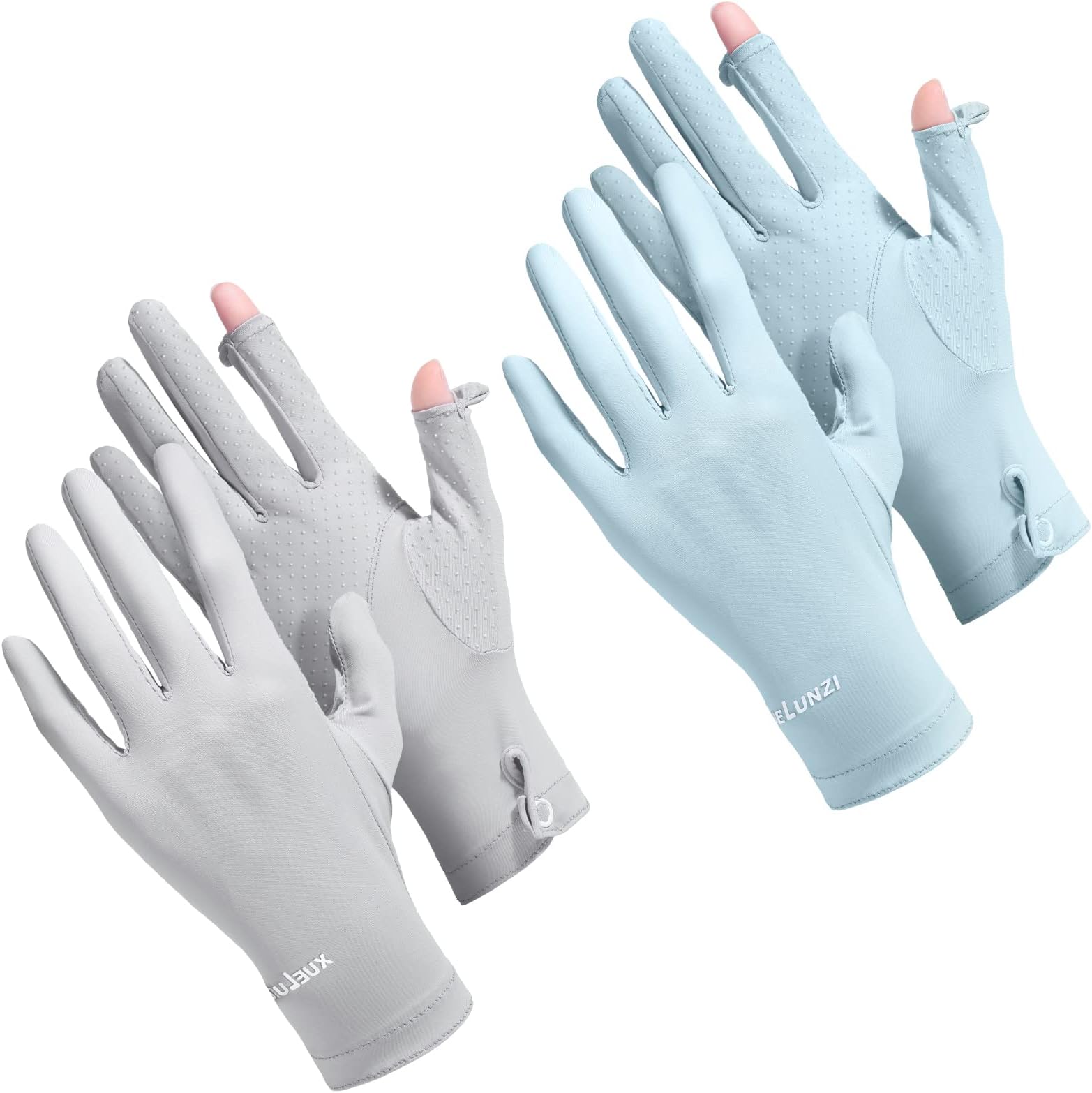 2 Packs Women Sun Protection Driving UV Gloves Full Finger Touchscreen Non Slip Breathable Summer Outdoor Gloves