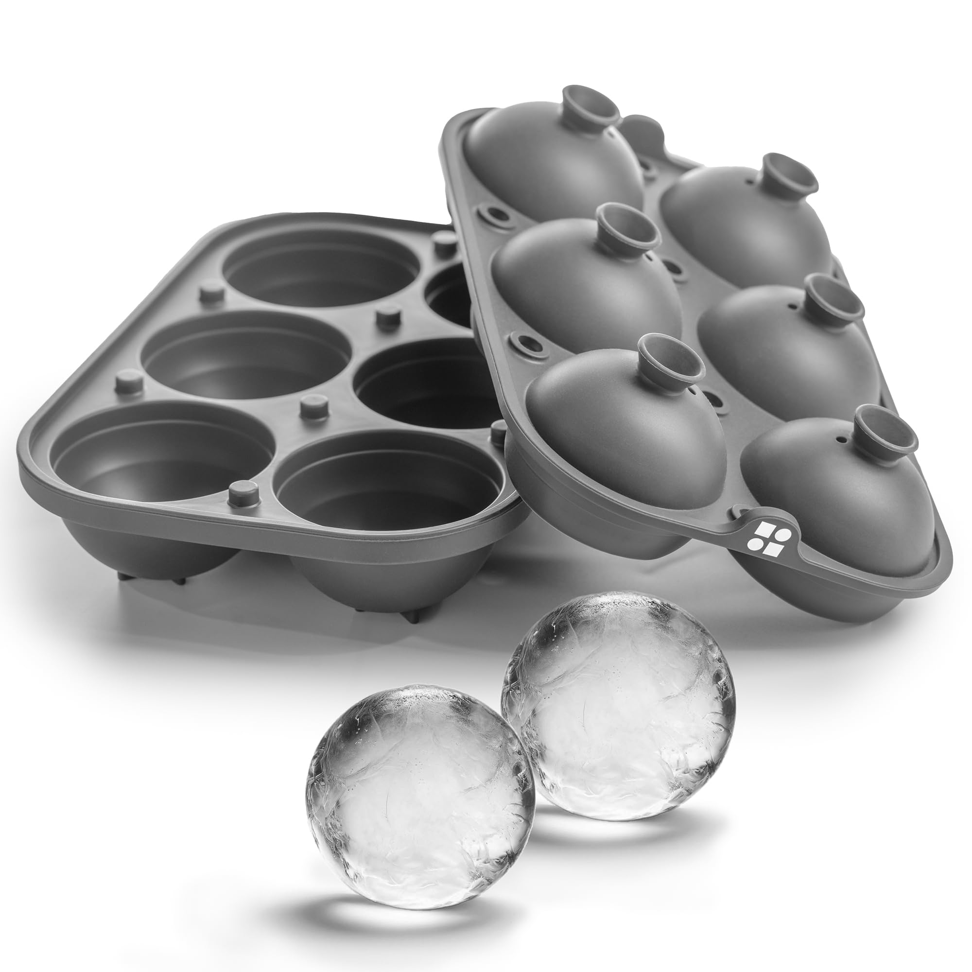 glacio Sphere Ice Mold - Ball Ice Cube Tray for Whiskey, Slow-Melting, 100% Silicone, No-Plastic, Easy Release, Ideal for Gifting and Elevating Cocktails