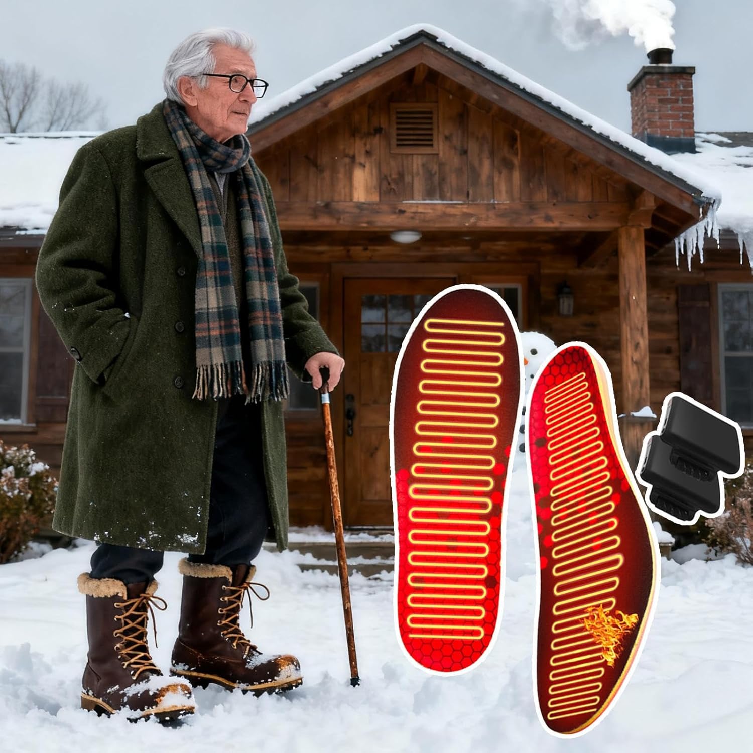 ヒートインソール | リモコン 5000mAh インサート - 調整可能 フットウォーマー | 旅行・自転車・キャンプ・アウトドア・