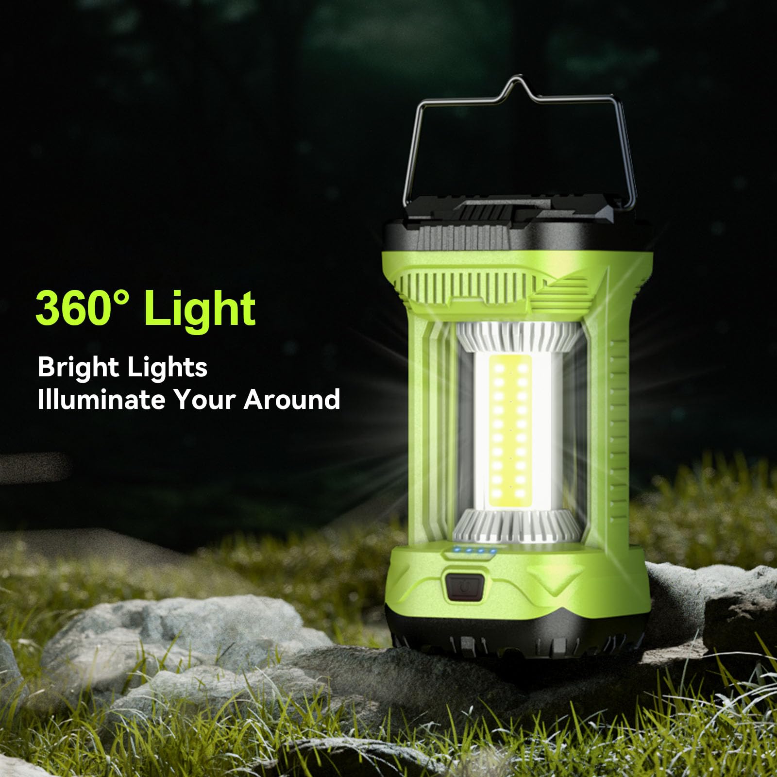 AlpsWolf Linterna de camping recargable, 4000 lm, linternas LED para cortes de energía, linterna portátil súper brillante de 4600 mAh y luces para emergencias, huracán, camping