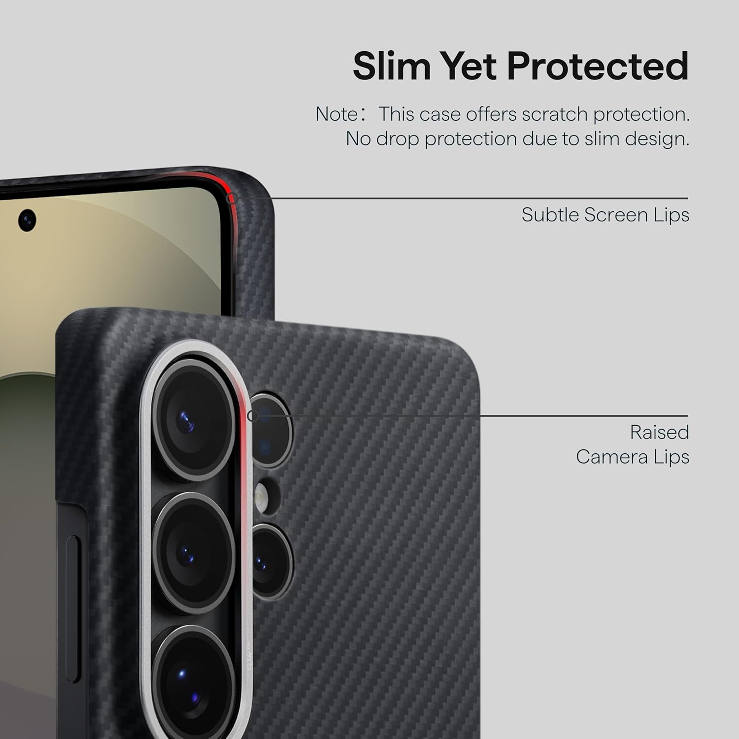 pitaka for S26 Ultra Case, 6.9 Inch, Compatible with MagSafe, Ultra-Slim Samsung Galaxy S26 Ultra Case with Aaron Button, 600D Aramid Fiber Woven [Edge Case - Black/Grey]