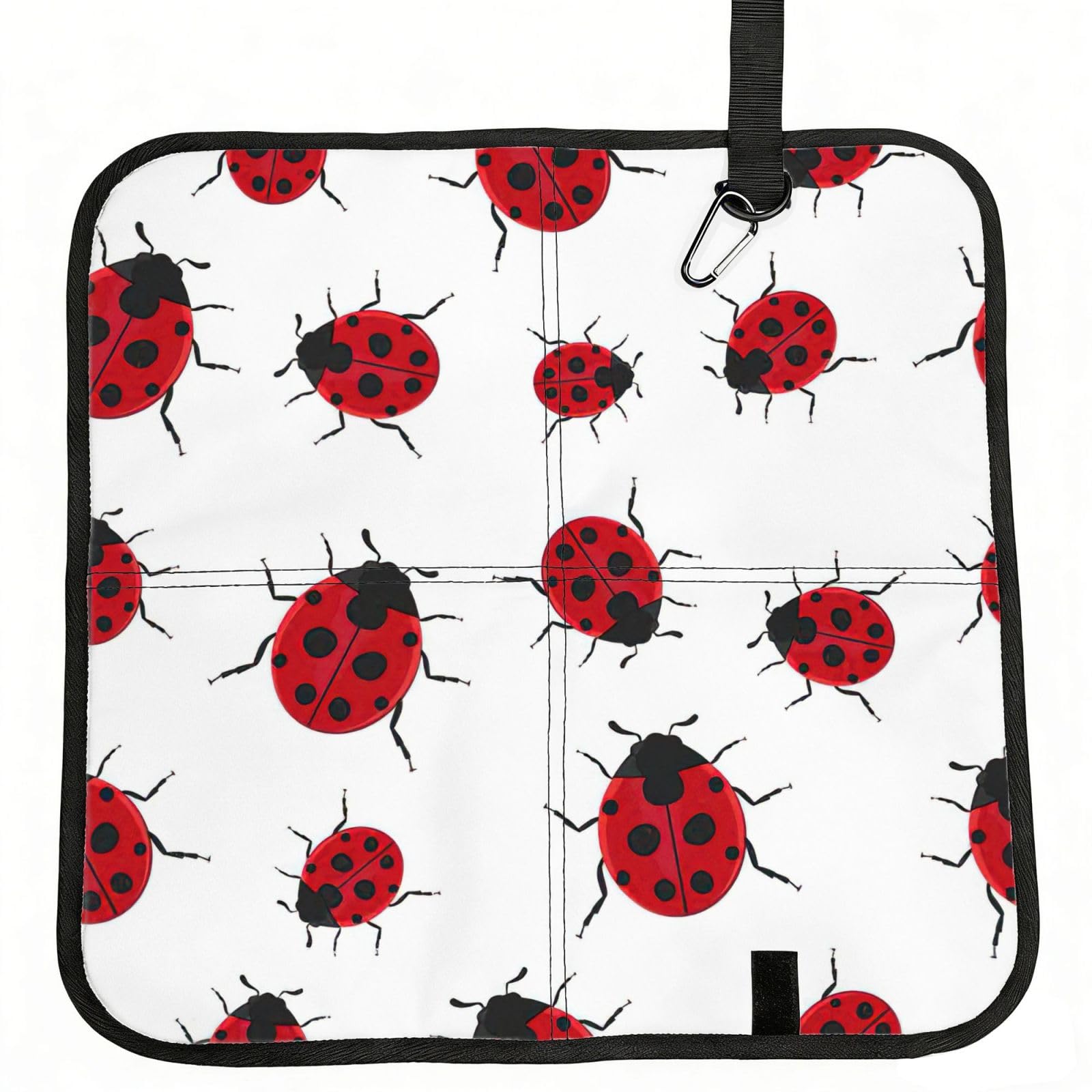 PPHGUT Ladybug Print Foldable Seat Cushion Waterproof Portable Chair Pad Travel Outdoor Picnic Camping