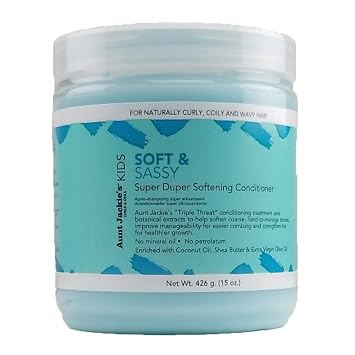Aunt Jackies Kids Soft and Sassy Super Duper Hair Softening Conditioner, Helps Strengthen Hair for Healthier Growth, 15 oz