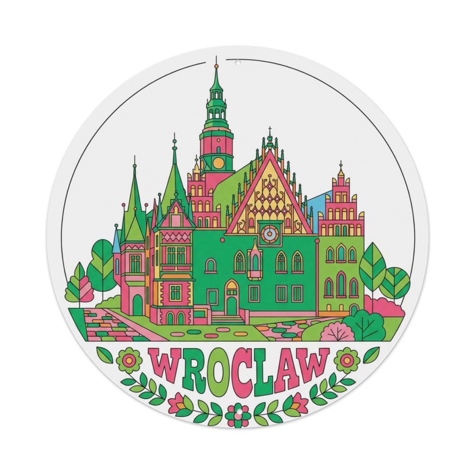 Metal Tin Sign Poland Retro Travel Wroclaw