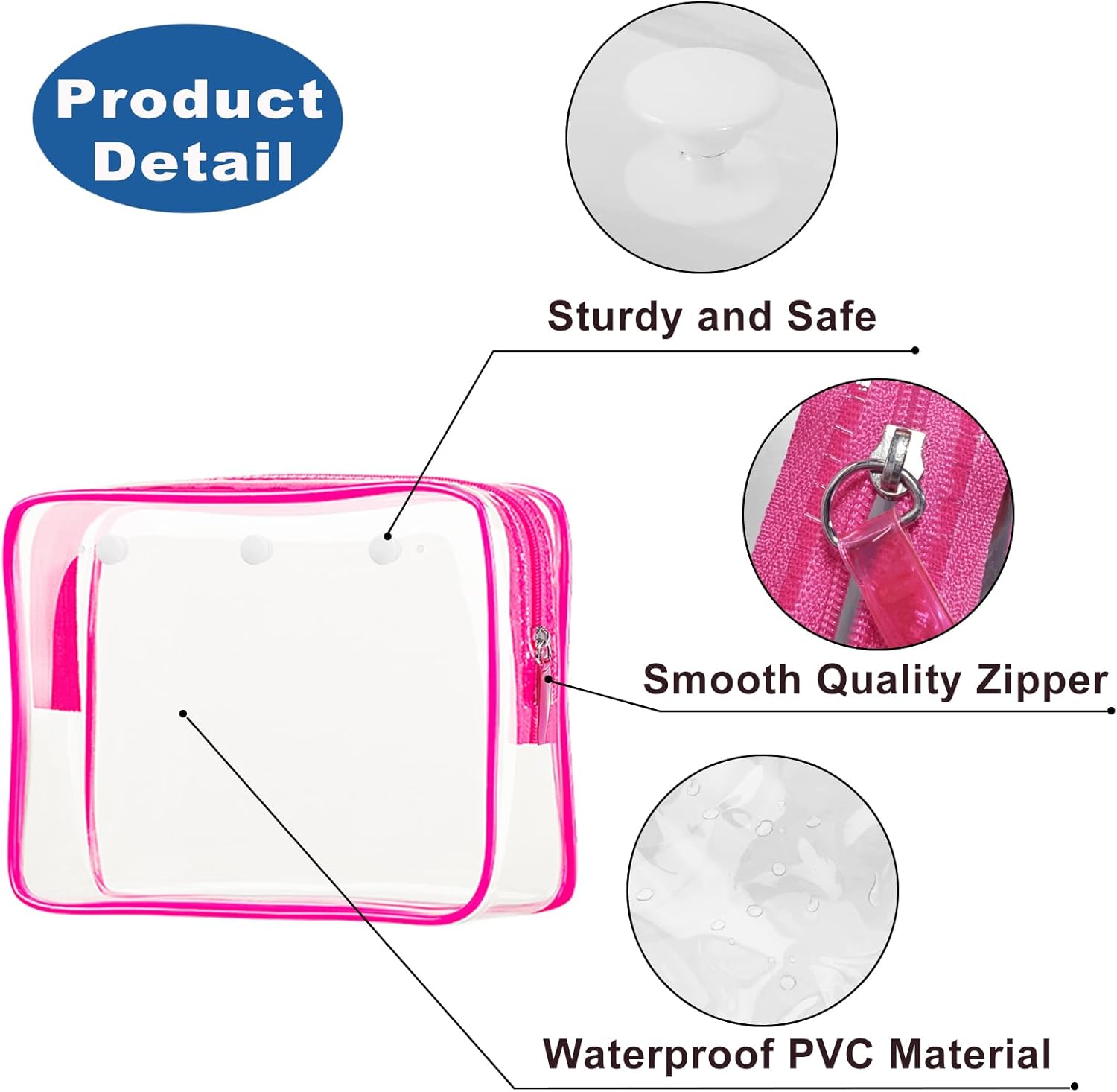 Clear Insert Bag Accessories for Beach Tote Bag, Clear Travel Storage Inner Pouch for Cosmetic, Toiletry & Makeup Brush Organizer Divider - Image 3