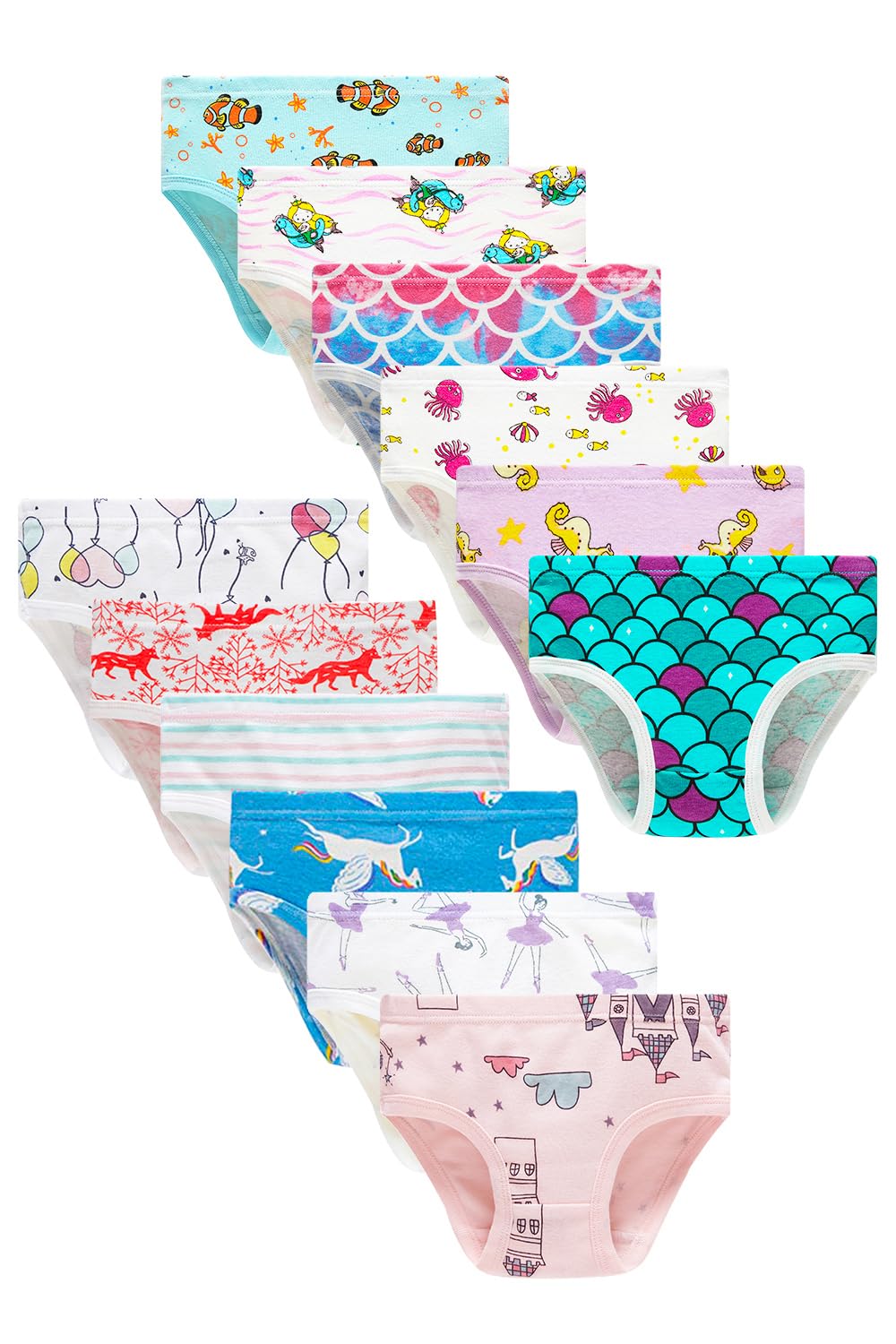 KikizYe Toddler Soft Cotton Panties Little Big Girls Undies Assorted Underwear