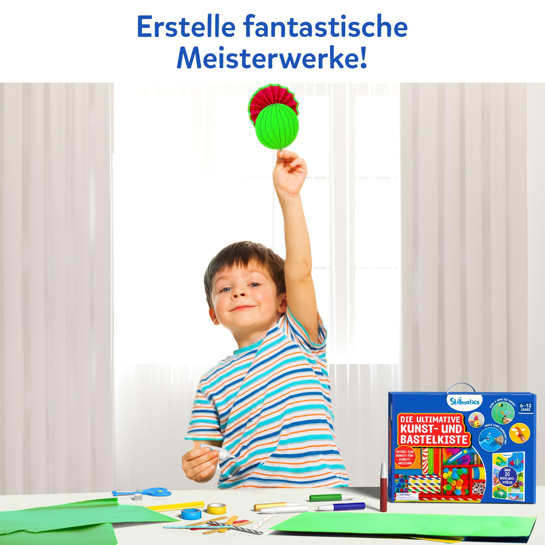 Skillmatics Die ultimative Bastelkiste, 2000+ Teile, Bastelmaterial, kreative Bastelideen zum Selbermachen, Schritt-für-Schritt-Anleitung, Geschenke für Kinder zwischen 6 und 13 Jahren