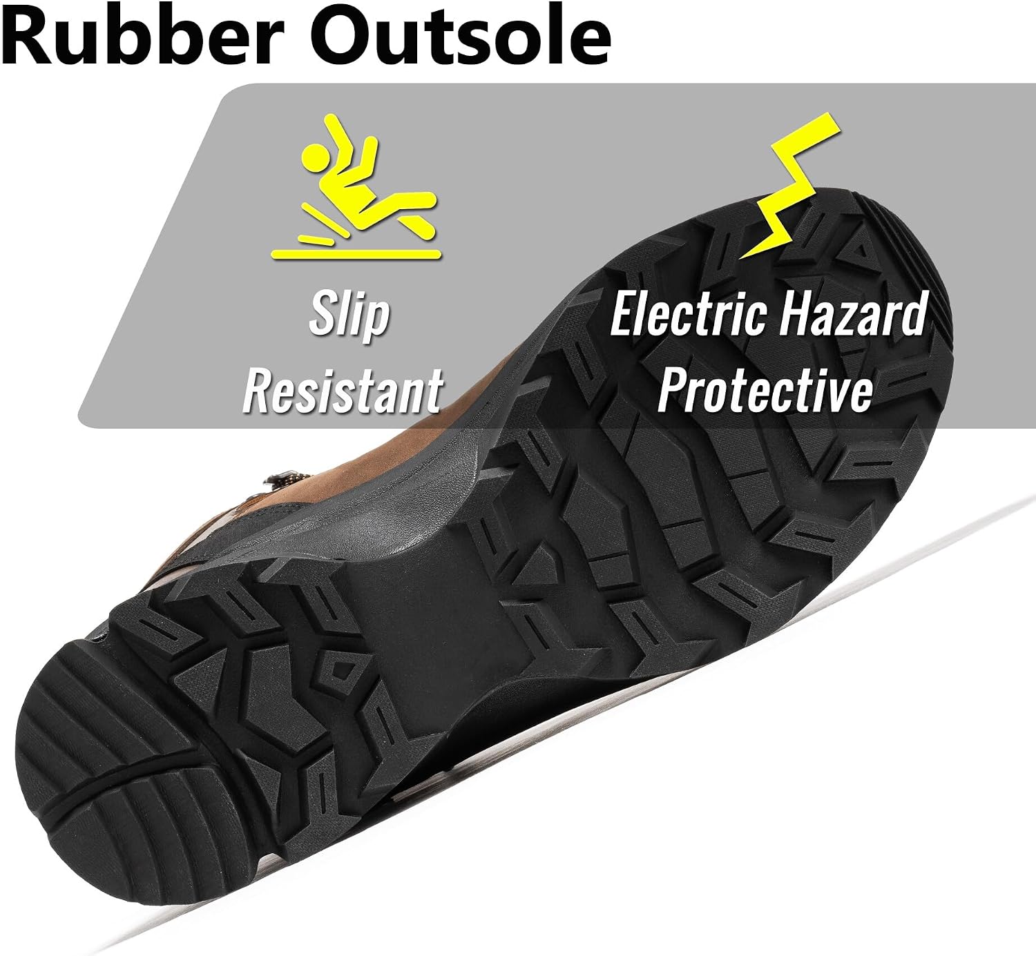 ROCKROOSTER Mens Waterproof Steel Toe Safety Work Boots with Casual Style Lightweight Comfort, 6 Inch Industrial Sneaker Boots AH001BK-Black, AH001BR-Brown