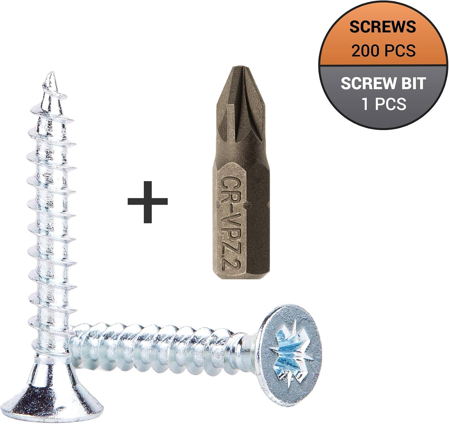 (Pack of 200 pcs) Zinc Plated Steel Wood Screws 4.0 x 30 mm, Pozi-drive Head Screws, Fasteners, Countersunk, Chipboard Screws (200) - Image 4