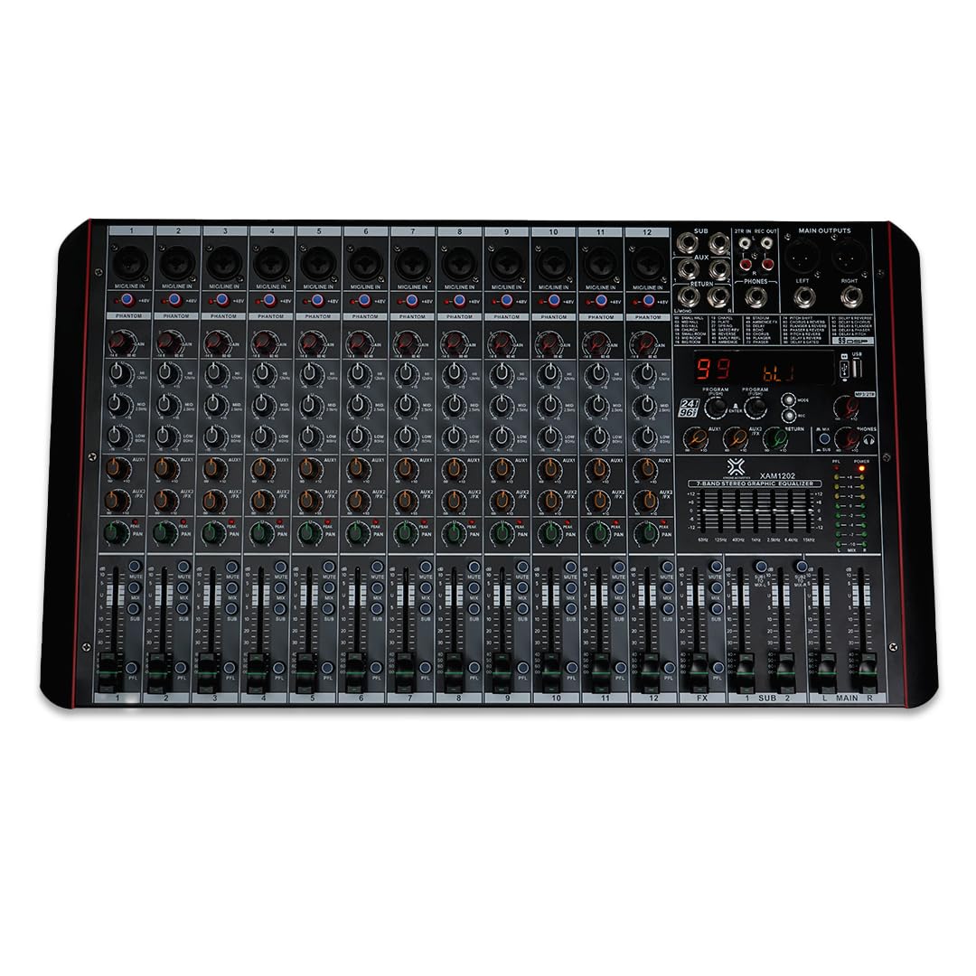 Xtreme Acoustics XAM1202 12Channel Mixer Professional Audio Mixing