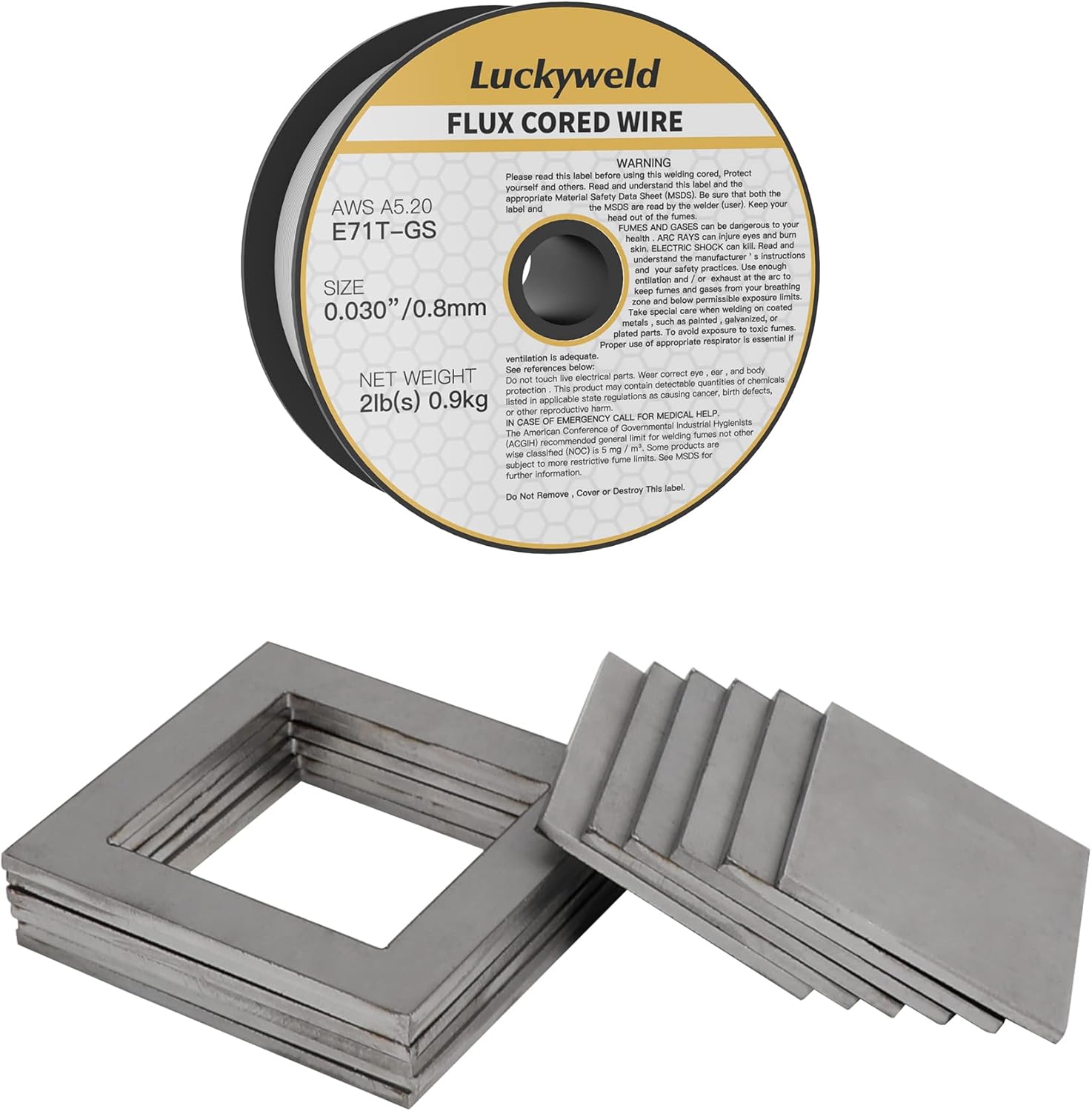 Welding Practice Kit, Mild Steel Welding Coupons 6pcsGasless Flux Core