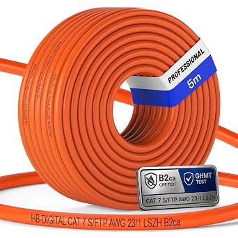 HB-DIGITAL 5 m CAT 7 Network Cable Pro Series Orange