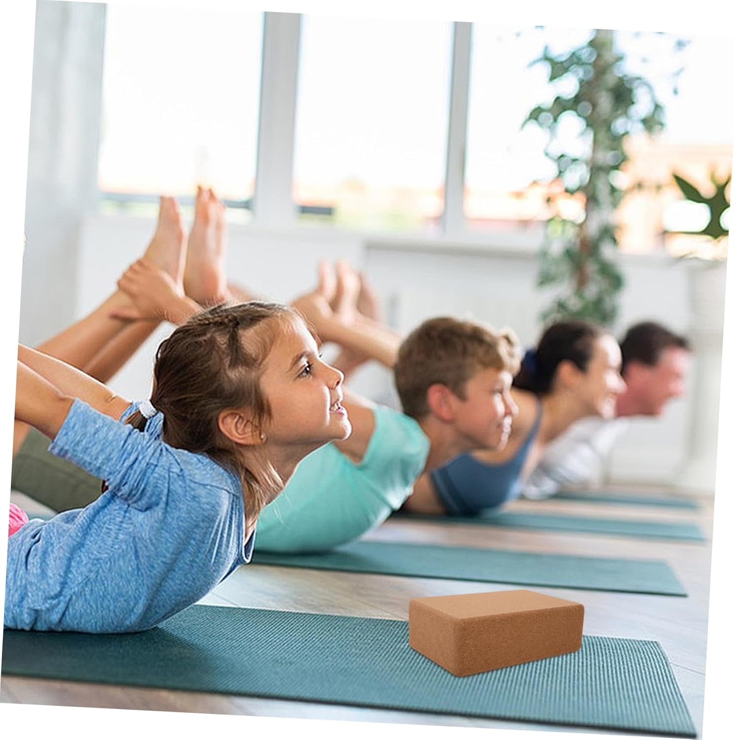 High-density Cork Yoga Block Non-slip Surface for Kids Portable Yoga Brick for Dance Fitness Squat Improve Balance Flexibility