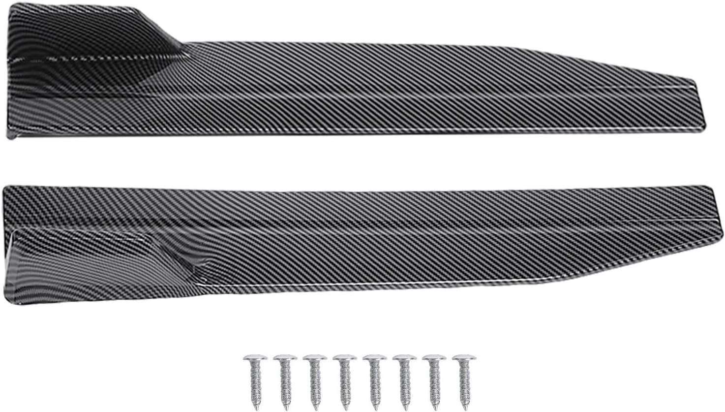 Eujgoov Universal Side Skirt Winglet Diffuser ABS Plastic 560mm Car Body Lip Spoiler for Enhanced Aerodynamics Stability Sporty Vehicles (Carbon Fiber Style)