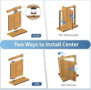Heavy Duty Hidden Door Hinge, 570Lbs Load-Bearing Thickened Solid Alloy Steel - 360 Rotation Hidden Pivot Hinge for Bookcase, Secret Doors, Murphy & Shelf Doors, Invisible Pivot Door Hinge