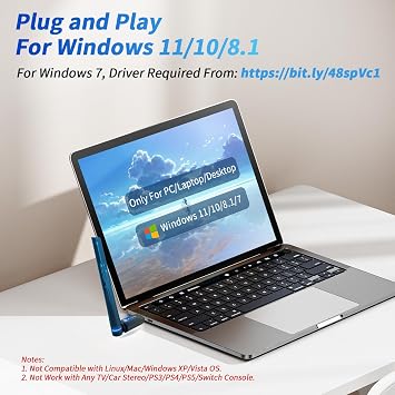 Long Range Bluetooth 6.0 Adapter for PC, Plug n Paly USB Dongle