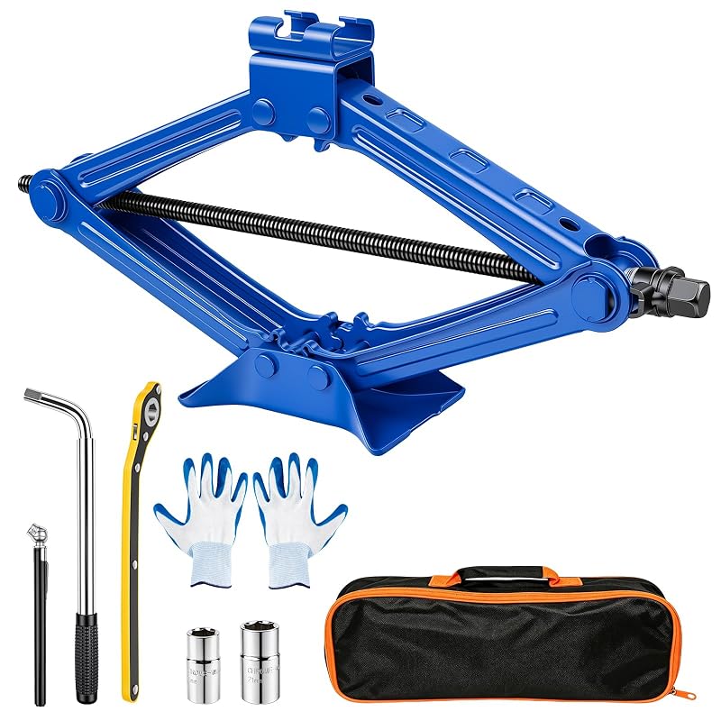 Macaco sanfona automotivo de 2 toneladas com kit para troca de pneus Nintival, modelo 004
