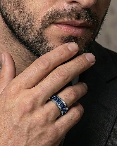 Vista 63 de King Ring 8mm Spinner Ring – Fidget Ring for Men & Women – Designed in USA Negro
