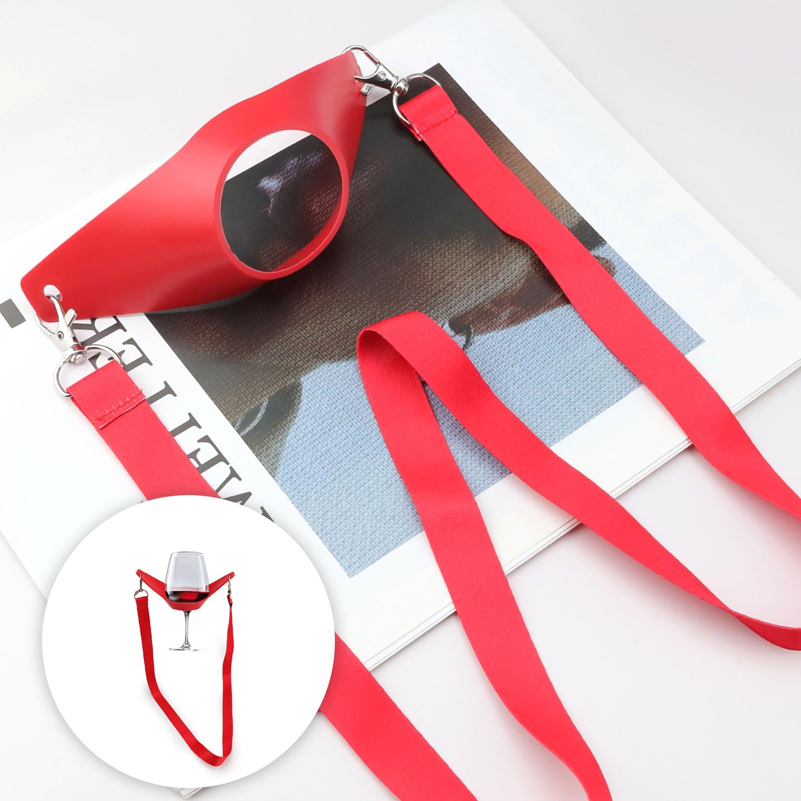 4 Porte Gobelet Cou PVC - Porte Verres Suspendu Pour Fêtes Et Pique-Niques