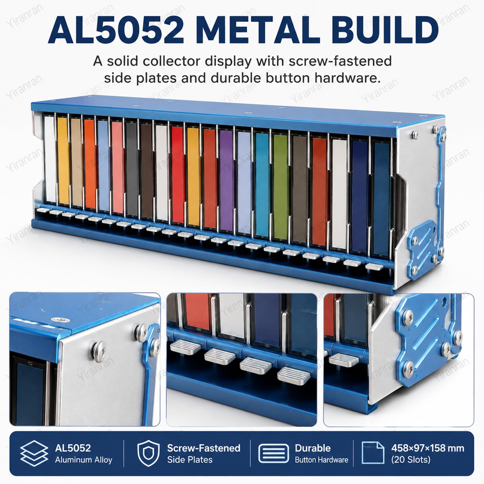 Scatola Porta Cassette In Alluminio, Con Sistema Di Espulsione A Pressione, Contiene 20 Cassette Standard, Con Schermatura Magnetica, Ideale Per Casa, Ufficio E Per La Conservazione Collezioni