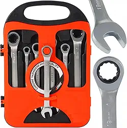 Jogo de Chave Combinada Catracada Articulada Profissional 7 Peças 8 a 19mm