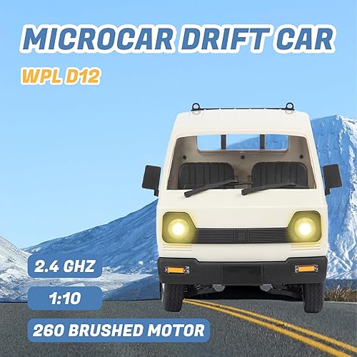 Miniatura 4 de LEOSO WPL D12 Camión RC 110 RC Rastreador 2.4G Coches RC de Derrape Pickup con 3 piezas de Batería Mejorada de 1200mah Control Remoto Camión