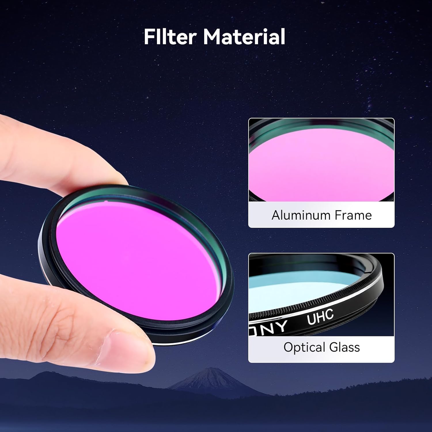 SVBONY Telescope Filter 2" UHC Filter for Observations of Deep Sky Objects Ultra High Contrast Filter Reduce Light Pollution
