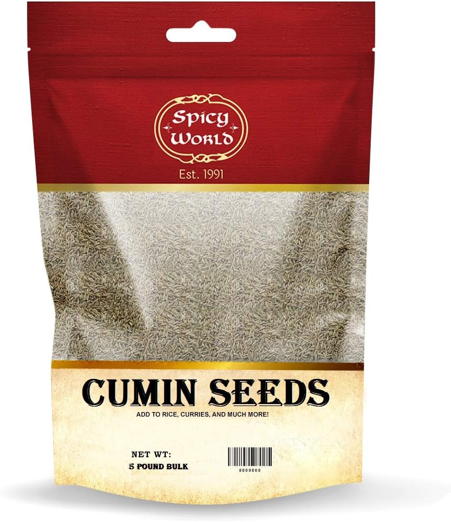 Spicy World Cumin Seeds Bulk, 5-Pounds