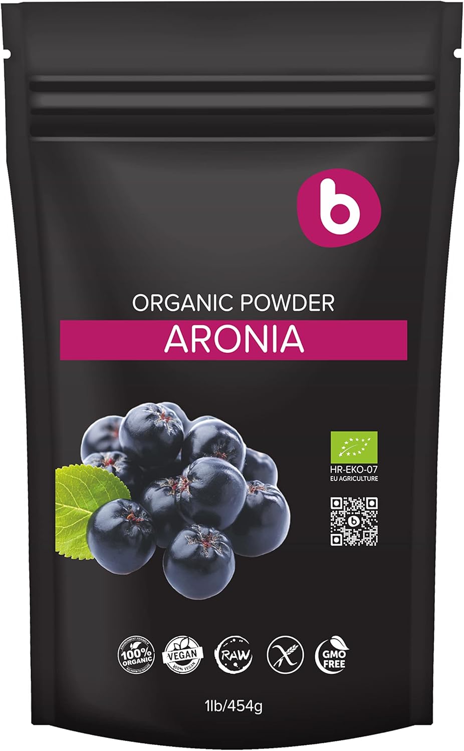 Natural Aronia Berry Powder - Black Chokeberry Superfood High in Anthocyanins & Polyphenols - Supports Immune System - Raw Chokeberries Superfood - Aronia Berries - Vegan, Gluten-Free - 1lb