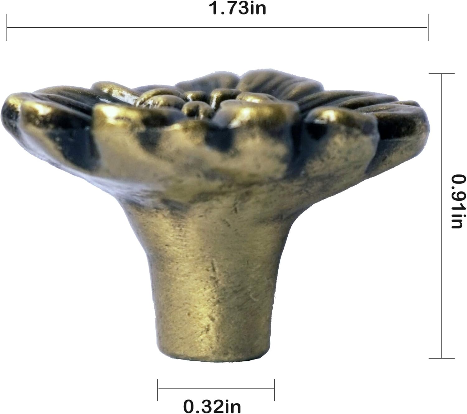 Bronzed Cabinet Knobs Vintage Dresser Drawer Knobs 6 Pack Daisy Floral Drawer Pulls with 3 Sized Screws for Furniture Kitchen Decor Antique Closet Handle Pull Zinc Alloy