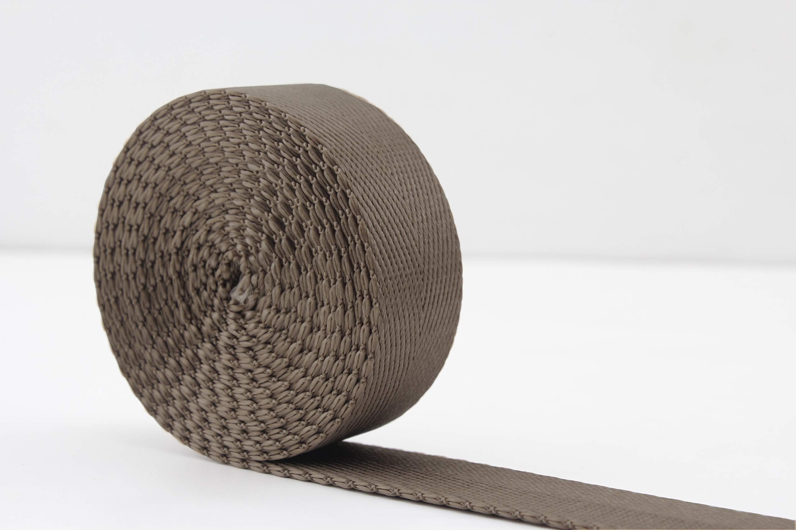 Nylon Webbing Ribbon 3/4 inch (18mm) Heavy Weight Brown Strap Replacement 5 Yards ZC83