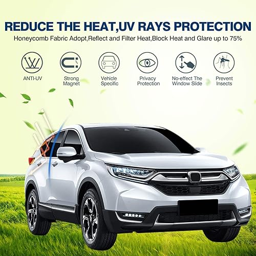 Miniatura 9 de Cartist Parasol para ventana lateral, Nissan Rogue 2014-2020 (no apto para Nissan Rogue Sport), protector solar y rayos UV, 4 unidades