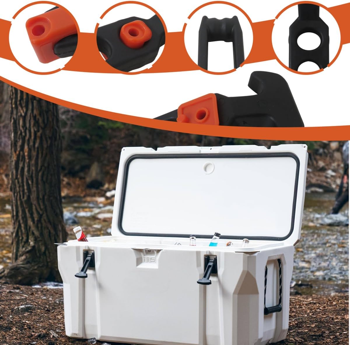 Bottlestalk T-Handle Latches Rubber Draw Latches for Toolbox Cooler, 110x46mm Lid Latches Boat Hatch Latches Pack of 4 with Matching Mounting Screws