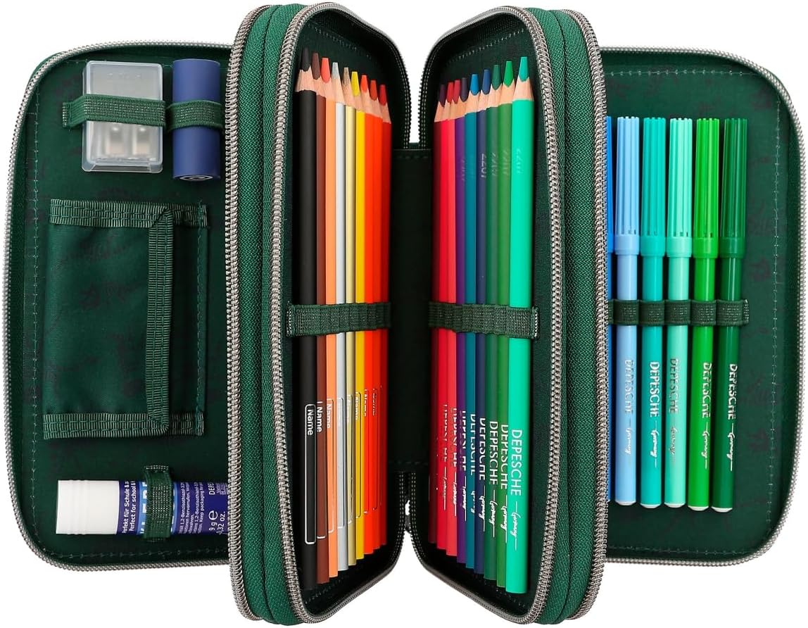 Depesche Dino World - Triple Pencil Case - T-REX - Green -(0412506)