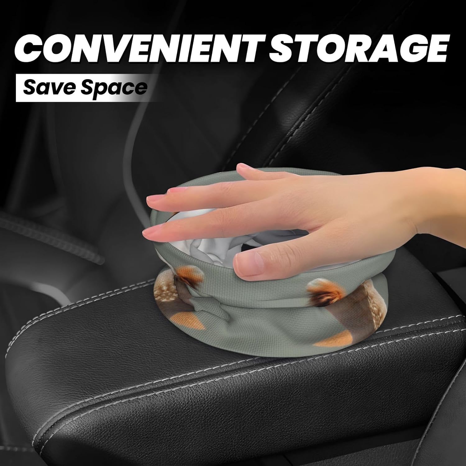 Alpaca Avatar Hanging car Trash can, Foldable car Trash can, car Storage Box Accessories, Suitable for Travel SUV Truck Sedan image 4